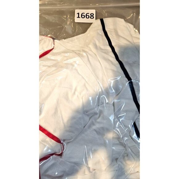 Lane Bryant Maxi Dress One Shoulder Ruffle White Rainbow Trim Lined Sz 20 P NEW - Picture 6 of 6